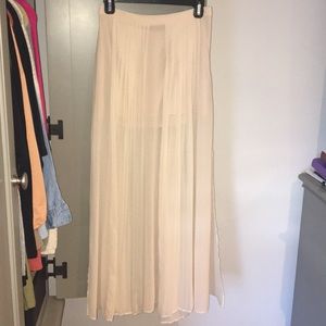 Sheer maxi skirt with two high slits